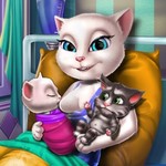 Игра Кошка Анжела рожает