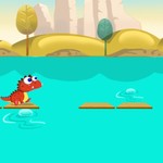 Игра Дино прыгун геймплей
