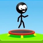 Игра Стикмен на батуте геймплей