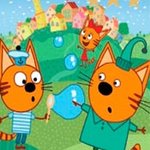 Игра Три кота и мыльные пузыри геймплей