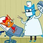 Игра Три кота: Карамелька лечит зубки геймплей
