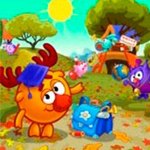 Игра Смешарики: День знаний геймплей
