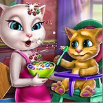 Игра Анжела кормит малыша