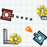 Игра Танчики в тетрадке геймплей