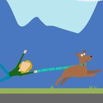 Игра Смешная прогулка с собакой геймплей